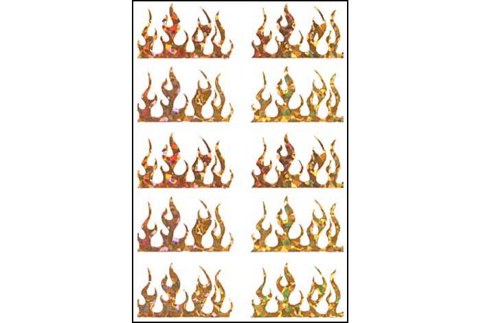 36 - Holographic Flame Stickers