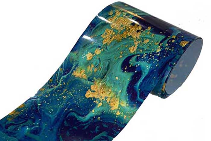 13 - Blue & Gold Marble Foil